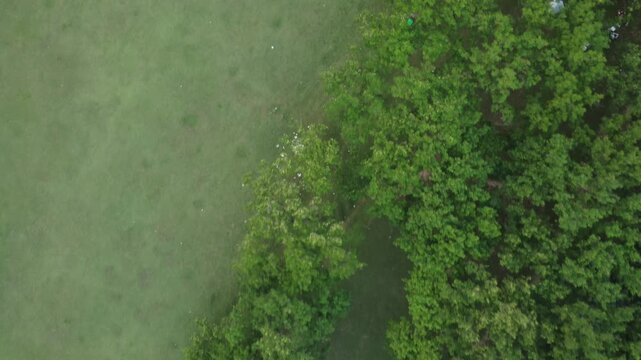 Aerial photography of grassland in Yangshan River, Hubei Province
