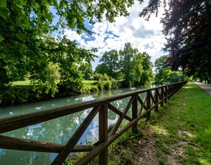 Canal lined with trees