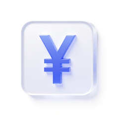 Obraz premium Square icon featuring Japanese yen symbol for currency representation