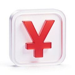 Obraz premium Square icon featuring Japanese yen symbol for currency representation