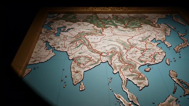Ancient China Map Asia Historical Display