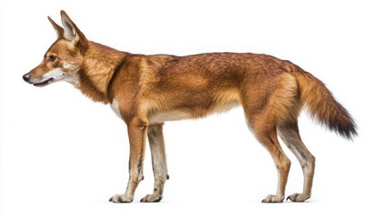 Profile Of An Ethiopian Wolf Against Plain Background