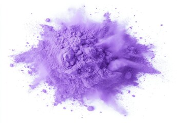 Purple Powder Explosion on White Background