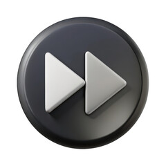 3d rendered fast forward button isolated on transparent background