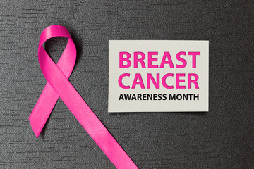 healthcare and medicine concept. pink breast cancer awareness ribbon.