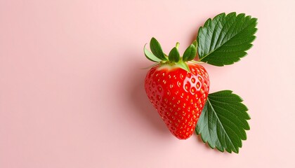 strawberries on a pink background 