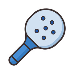 Beach Paddle Ball Racket Icon Vector - Summer Sports and Games Equipment