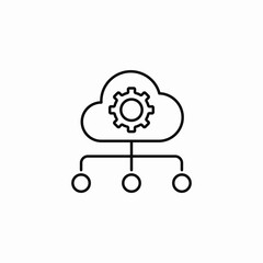 cloud settings network icon sign vector