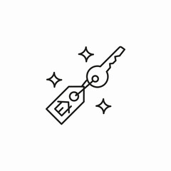 sparkling house key icon sign vector