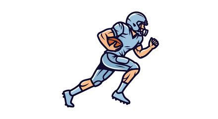 American Football Player Running with the Ball Illustration