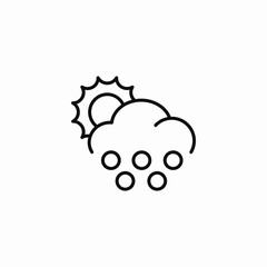 sunny hail weather icon sign vector