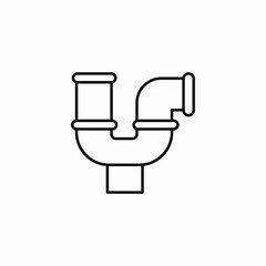 u bend pipe icon sign vector
