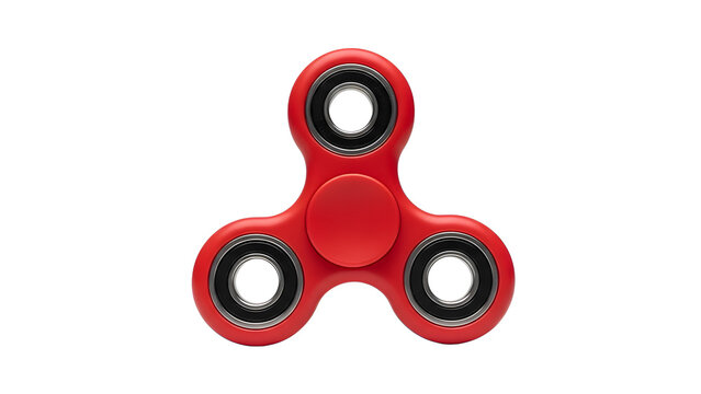 Red fidget spinner toy stress relief hand spinner popular trendy toy for adhd and anxiety focus 100 char on transparent background
