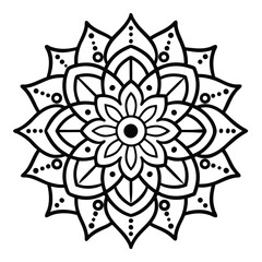 Intricate Black and White Mandala Design