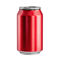 Bright red aluminum can resting on a flat surface in a well-lit indoor space during daylight hours
