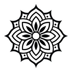 Intricate Black and White Mandala Design