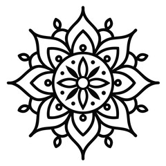 Intricate Black and White Mandala Design