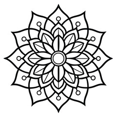 Intricate Black and White Mandala Design