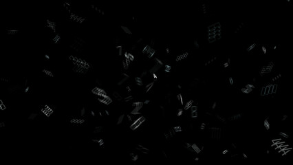 Abstract modern design with floating numbers and geometric shapes for digital concepts