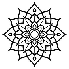 Intricate Black and White Mandala Design