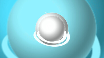 Dynamic 3D sphere on pastel blue backdrop creates modern, futuristic vibe perfect for tech and innovation concepts
