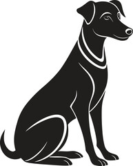 Dog Silhouette – Pet, Animal, Canine, Domestic Vector Isolate on White Background