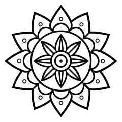 Intricate Black and White Mandala Design