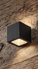 Modern Minimalist Black Square Wall Light Fixture