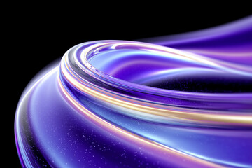 Abstract purple blue curved wave fluids flowing on black background,abstract background with gradient colorful wave shape