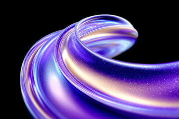 Abstract purple blue curved wave fluids flowing on black background,abstract background with gradient colorful wave shape