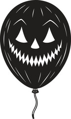 Halloween Balloon Silhouette – Pumpkin, Party, Spooky Vector Isolate on White Background 