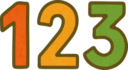 Back To School Numbers Cartoon Illustration – Cute Colorful Digits 1 2 3 Vintage Style For Classroom, Education And Learning Projects