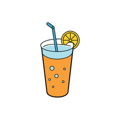 Vibrant and refreshing mixed citrus juice with effervescent bubbles illustration