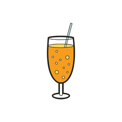 Refreshing sparkling orange lemonade in a glass with effervescent bubbles