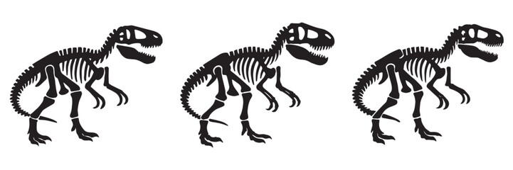 black silhouette vector set of dinosaur skeletons © MochHilmi