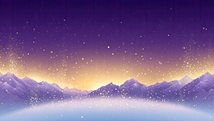 Fototapeta premium Magical Sunrise Mountain Range, Winter Wonderland Background