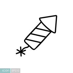 Rocket Firework with Lit Fuse Icon