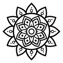 Intricate Black and White Mandala Design