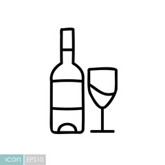 Bottle of Wine and Glass Icon