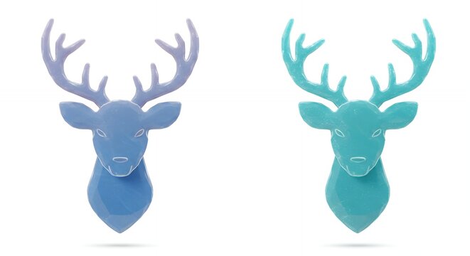 Deer head silhouettes pastel colors design element