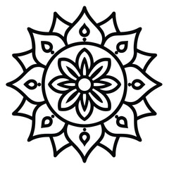 Intricate Black and White Mandala Design