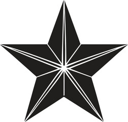 Obraz premium Nautical star silhouette. Compass, navigation, marine, tattoo vector isolate on white background