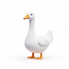 White plastic duck figurine with orange beak and feet