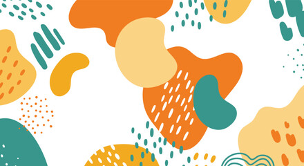 Abstract pattern with colorful shapes isolated on white background, creating a modern and artistic design for various creative applications