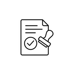 承認の線画アイコン、素材、背景なし、イラスト