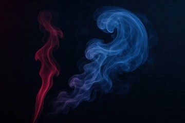 Obraz premium Red and blue swirl together in a mesmerizing display against a dark backdrop