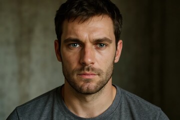 A moment of contemplation captured in the eyes of a man with a rugged yet thoughtful demeanor