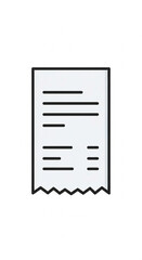 A stylized illustration of a receipt or bill with lines of text and a jagged bottom edge, presented against a plain white background.