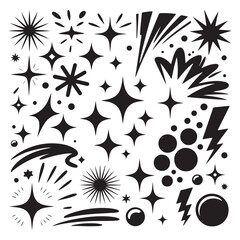 Mixed Retro Cosmic Symbols