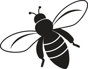 Bee silhouette. Honey, insect, pollination, nature vector isolate on white background